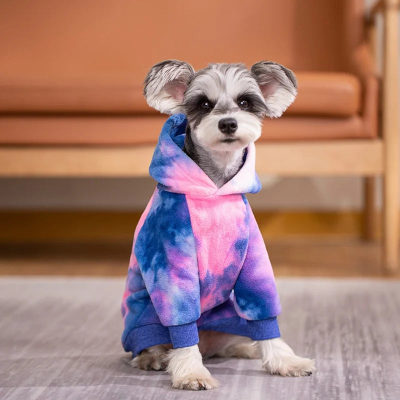 Tie Dye Dog Hoodie Sweater with Hat
